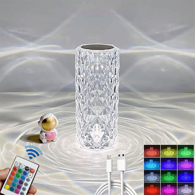 Crystal Night Light Sensor Table Lamp (16 Colors) Užsisakykite Trendai.lt