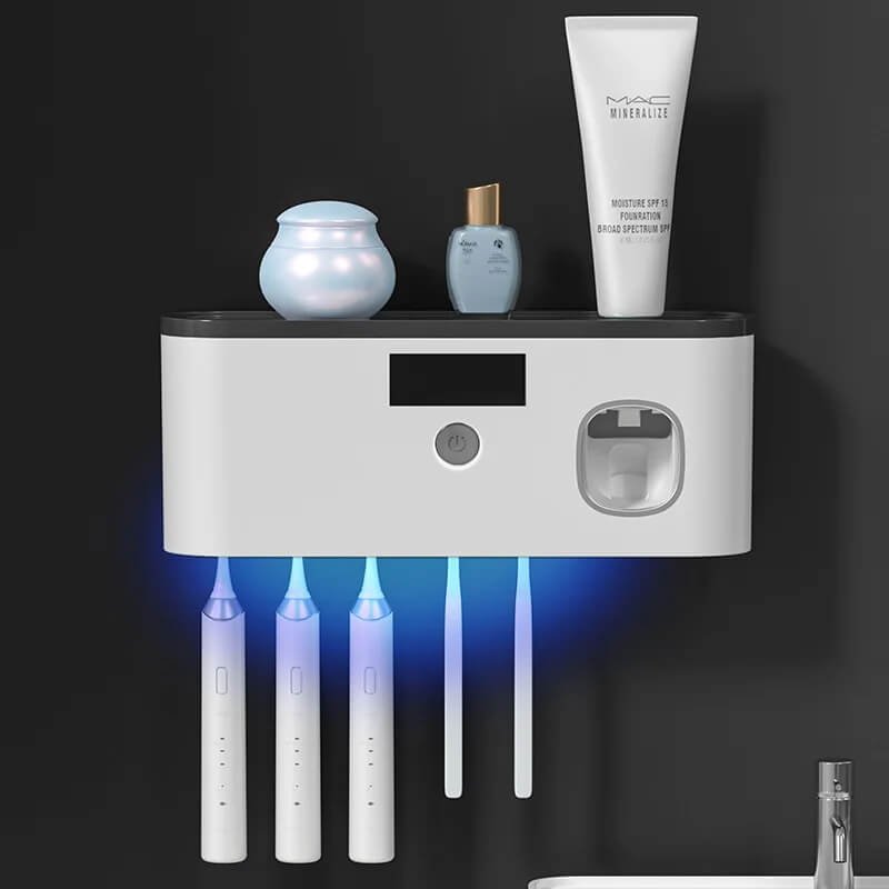 Toothbrush Holder UV Sterilizer With Toothpaste Dispenser Užsisakykite Trendai.lt