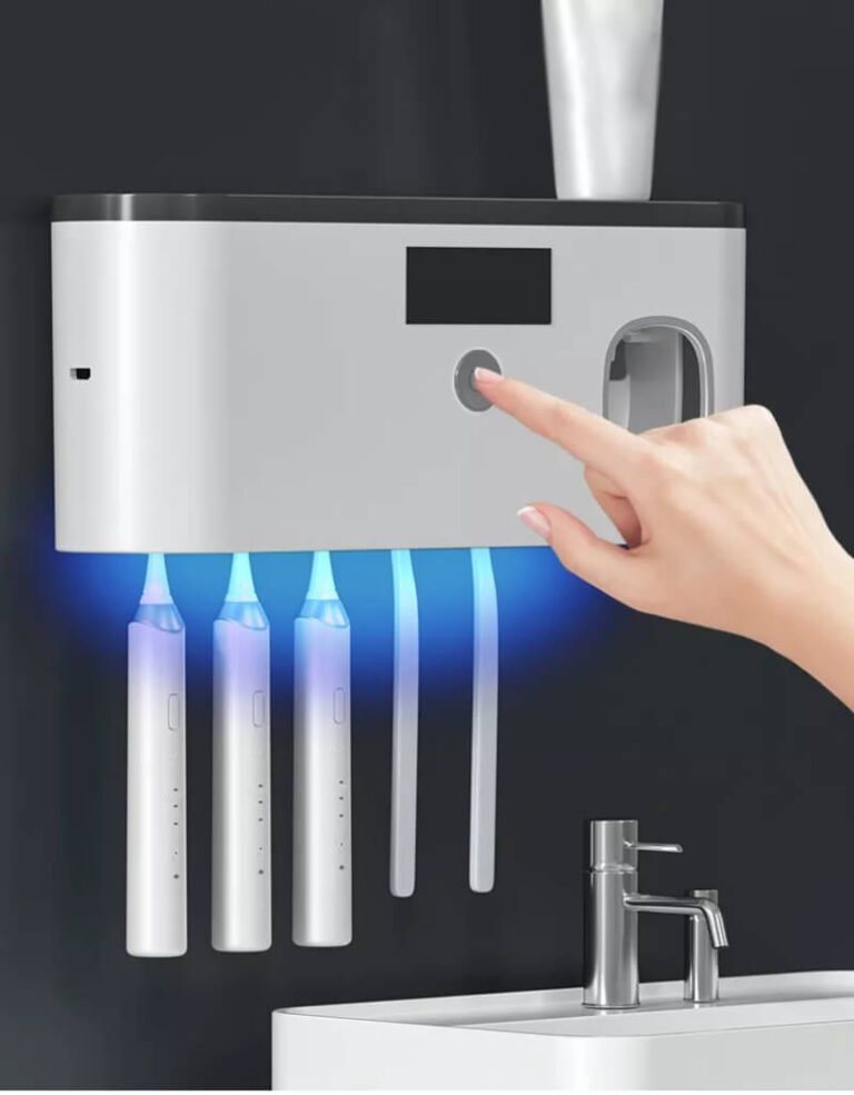 Toothbrush Holder UV Sterilizer With Toothpaste Dispenser Užsisakykite Trendai.lt 6