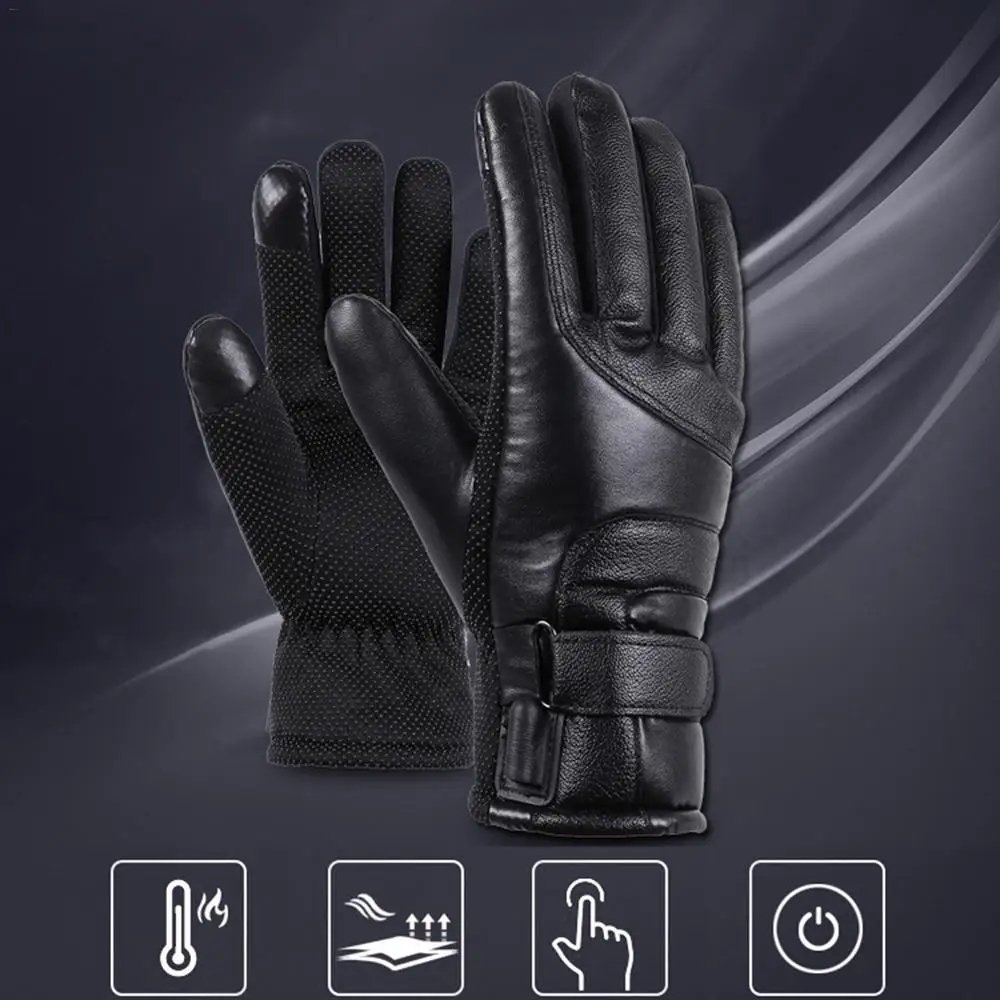 Electric Heated Leather Gloves Užsisakykite Trendai.lt