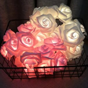 Romantic Illuminated Garland of Light Bulbs in the Shape of Rose Rings Užsisakykite Trendai.lt 15