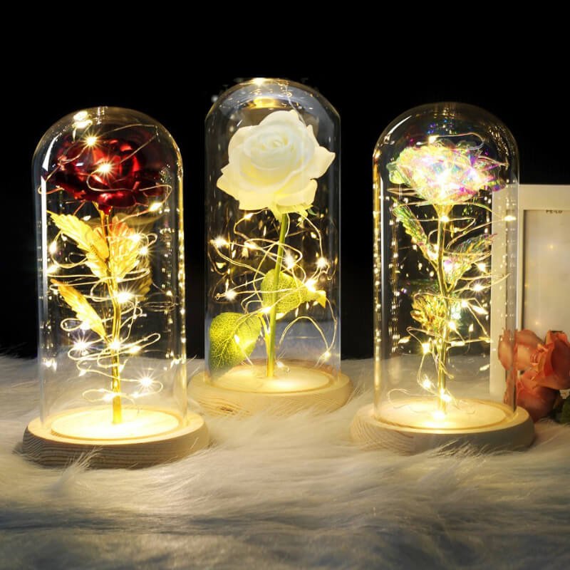 Luminous Rose in Glass Decorative Lamp Užsisakykite Trendai.lt